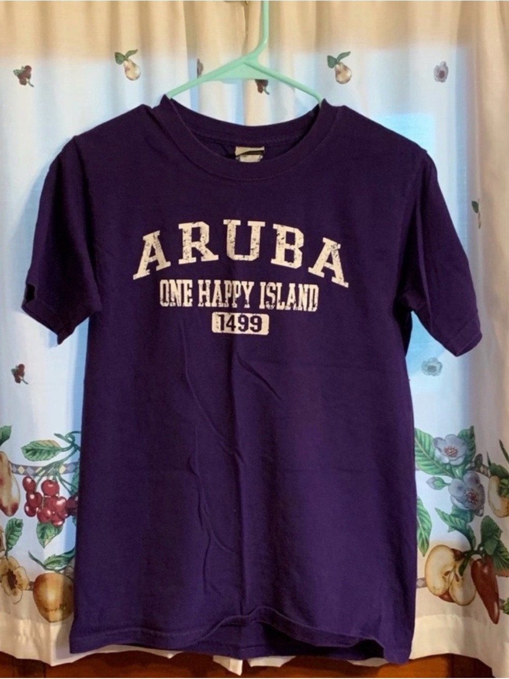 Aruba 'One Happy Island' Purple Kids T‑Shirt